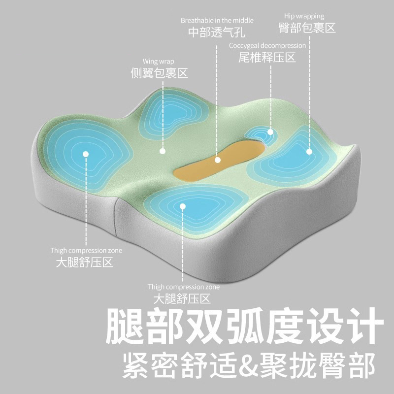 坐垫办公室久坐神器  尾椎减压记忆棉坐垫透气汽车坐垫跨境速卖通|undefined