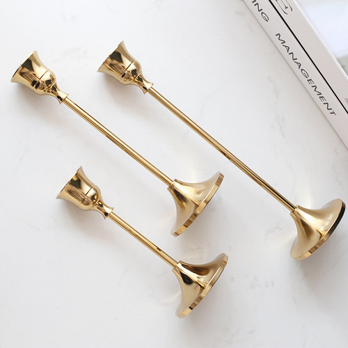 Nordic i electroplated candlesticks, restaurant table decoration for candlelight dinner, romantic wedding decoration