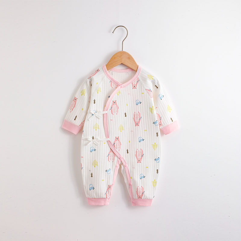 Ropa para niños otoño bebé mono cuatro estaciones sin hueso puro algodón bebé mameluco recién nacido manga larga mameluco