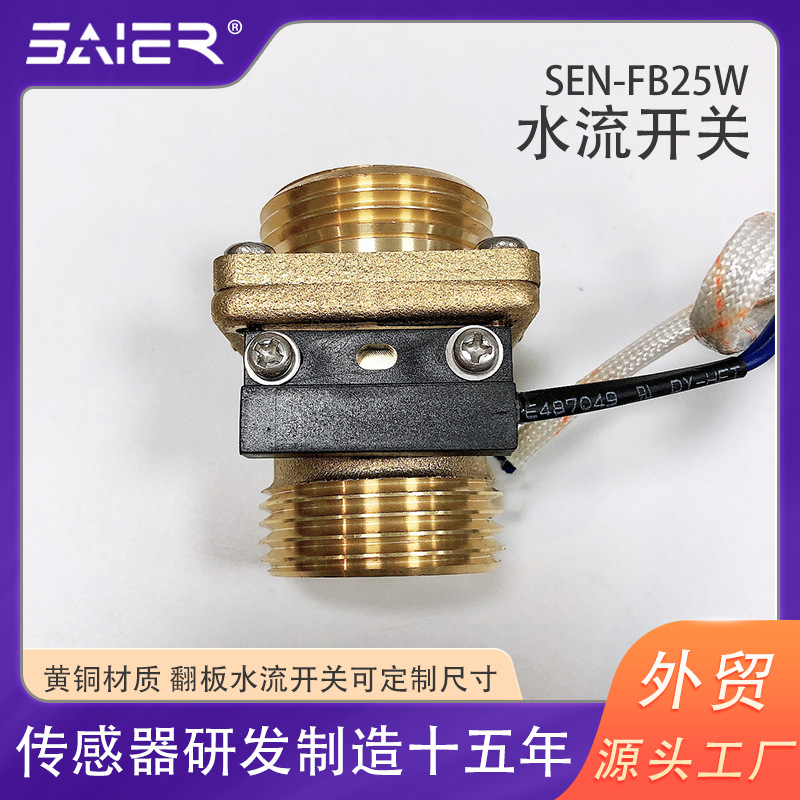 水泵启动缺水保护水流量开关大流量水泵电磁泵铸铜翻板水流开关