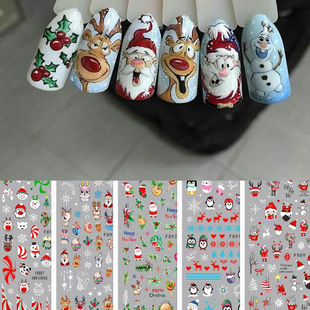 Christmas Series Nail Art Stickers Winter Snowman Santa Pumpkin Party Handmade Nail Stickers