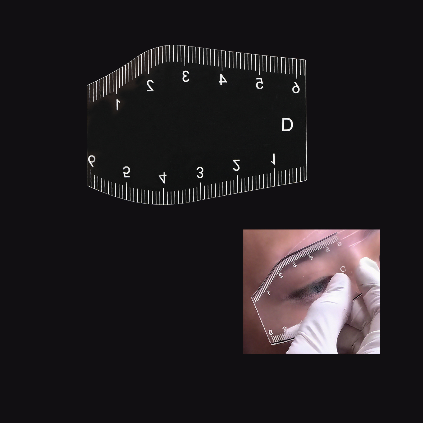 New Eyebrow Drawing Tool Ruler, Symmetrical and Quick Eyebrow Drawing Ruler, Transparent and Bendable to Fit the Eyebrow Shape Design, Cross-Border Tattoo Embroidery