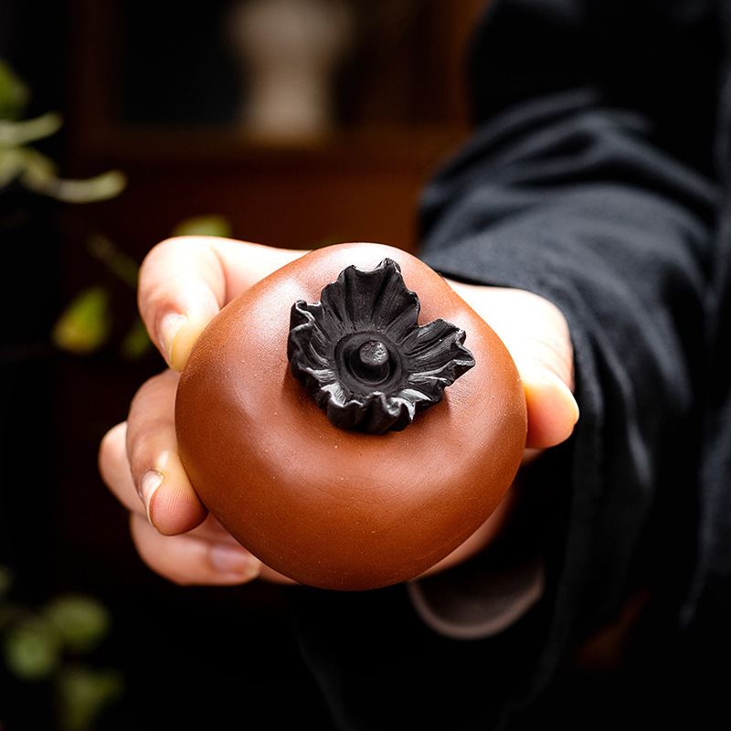 新品創意紫砂柿子茶寵家用室內茶道擺件可養招財茶台茶玩工廠批發