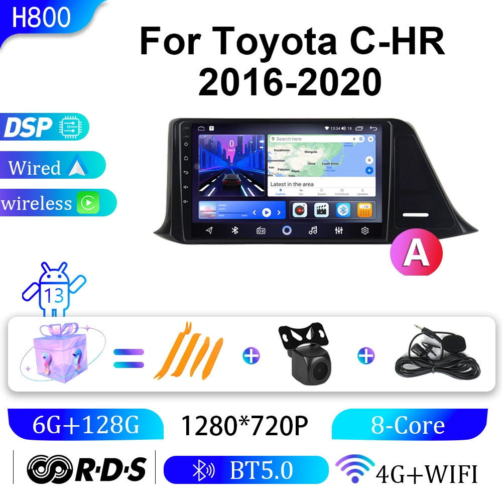Глобальная поставка для Toyota C-HR 16-20, навигатор с большим экраном Android GPS-навигация, все в одном устройстве