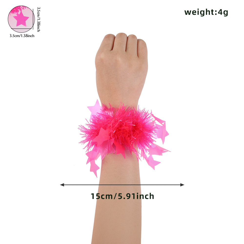 Fiesta fluorescente cuello colgante guirlanda set macaron estrella colorida anillo de cuello pulsera de neón tema flor de muñeca decoración