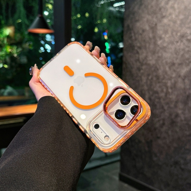 镜头支架适用iPhone17PROMAX手机壳点彩磁吸硬壳苹果17防摔保护套|undefined