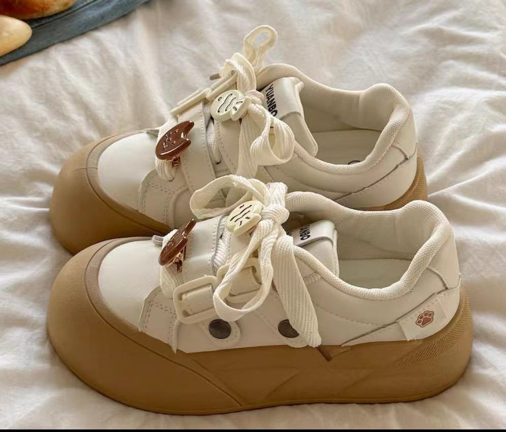2025 primavera nuevas zapatillas de todo fósforo estudiantes zapatos de lona coreanos Harajuku de corte bajo zapatos blancos pequeños de nicho Yuanbo 1725 image 3
