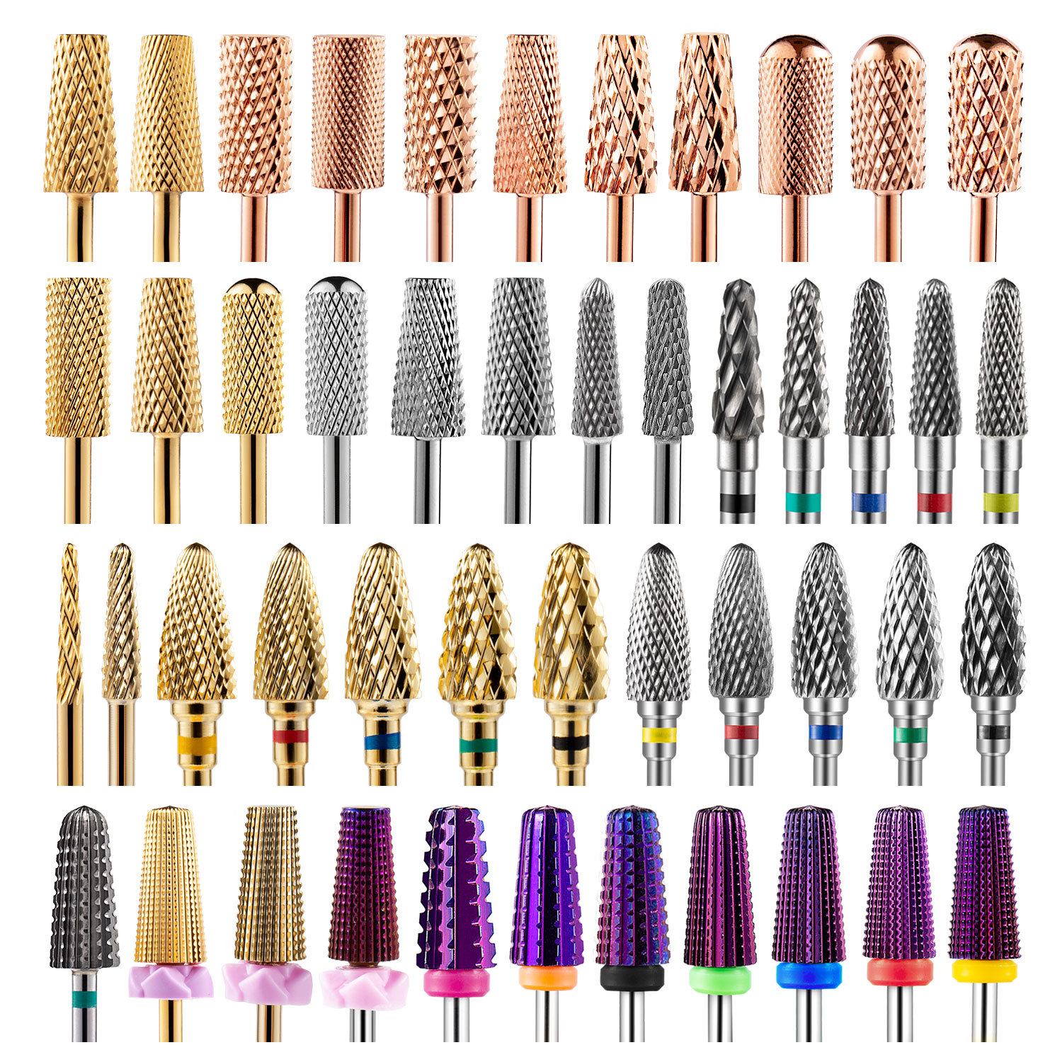 Nueva cabeza de molienda de acero de tungsteno de uñas cinco en uno peeling máquina de molienda de eliminación de uñas pre-tratamiento molienda traje de cabeza