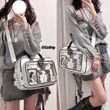 上課貓箱外置日常百搭吧唧新款大容量包電腦包單肩手提痛層