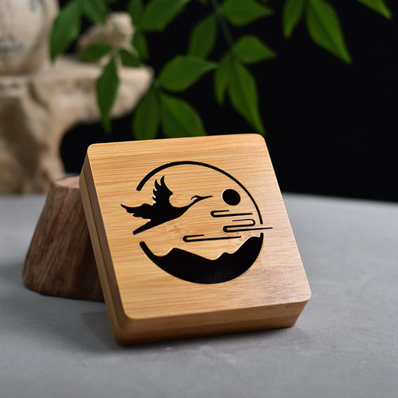 Bamboo wooden incense box Sandalwood Home creative incense burner hollow retro incense holder incense holder tray base