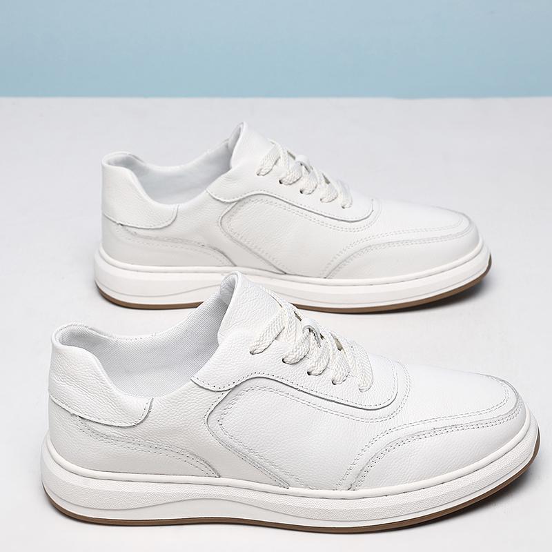 Fashionable leather casual universal trend white sports shoes