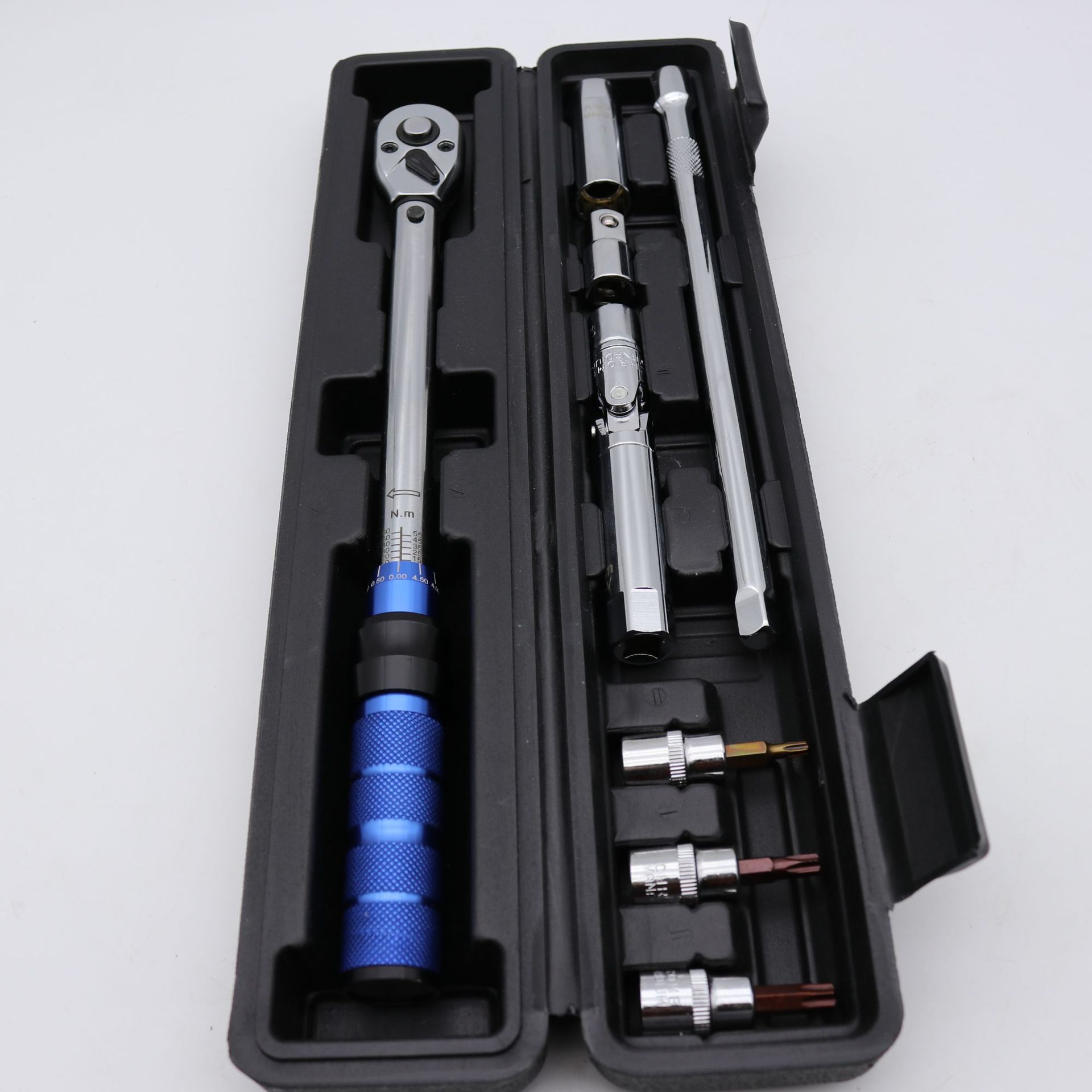 预置式扭矩扳手3/8 10-60N.m 8件套可调扭力扳手 预置力矩扳手