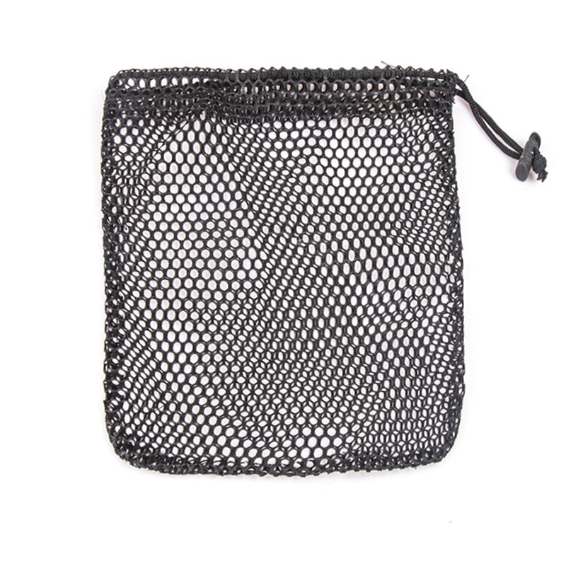 厂家供应涤纶收纳网袋黑色束口拉绳网眼袋抽绳运动包装袋