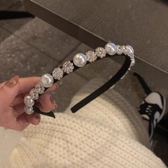 French-style vintage chic ultra-shiny zircon hairband, atmospheric pearl headband, princess-inspired ethereal hair clip—wholesale hair accessories