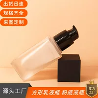 Оптовая продажа квадратная стеклянная основа для бутылки 20nl30ml прижимной лосьон сыворотка для ухода за кожей бутылка с головкой насоса