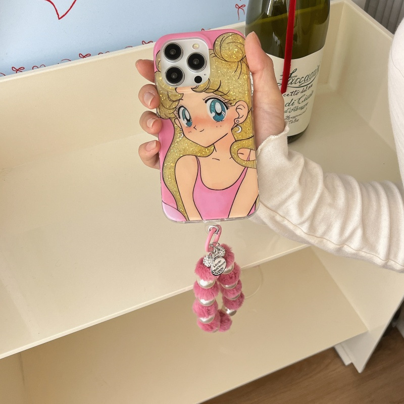 Dibujos animados de chicas hermosas de anime japonés para Apple 15promax flash iPhone 16pro funda para teléfono móvil 13/14