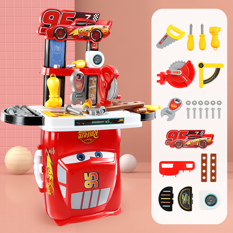 [Цветная коробка] Инструменты и игрушки серии «Автомобили» Чемодан 3-в-1