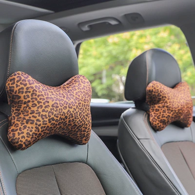 Avtomobil Başlıq Boyun Yastığı, Leopard Print Avtomobil Daxili Aksesuarları