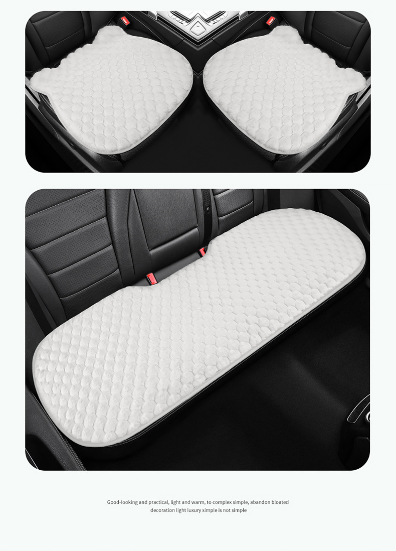 Winter Plush Car Seat Cushion Single Piece Rear Universal Warm Non-Slip