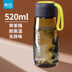 カメリア ウォーターカップ ティートゥーボトル 520ml プラスチックハンドル付き 透明カップ スポーツ トラベル 050035