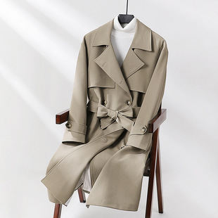 Spring and Autum Large Size Loose High-Density Twisted Fine Twill Windbreaker Men's Long Outwear High-End Loose Hunting Outwear