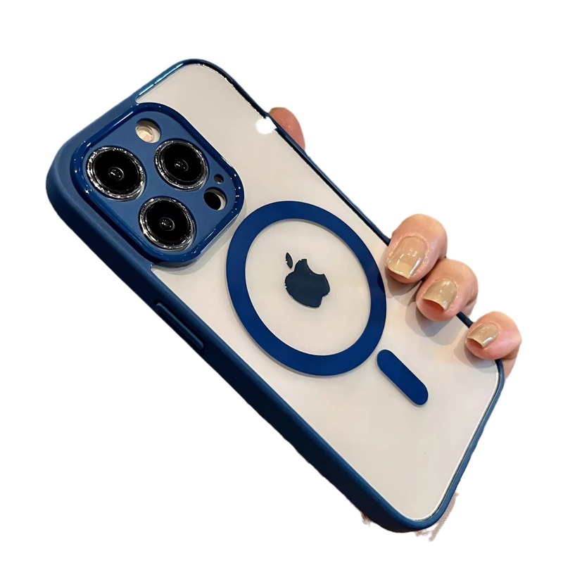 IPhone15ProMAX携帯電話ケースの精孔アクリルシリコンゴム辺磁気吸引リンゴ16透明保護カバーを適用する|undefined