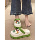 2025 New Style Hole Shoes Women's Summer Net Infrared Wear Cute Cherry Thick Sole Increased Non-slip Sandals