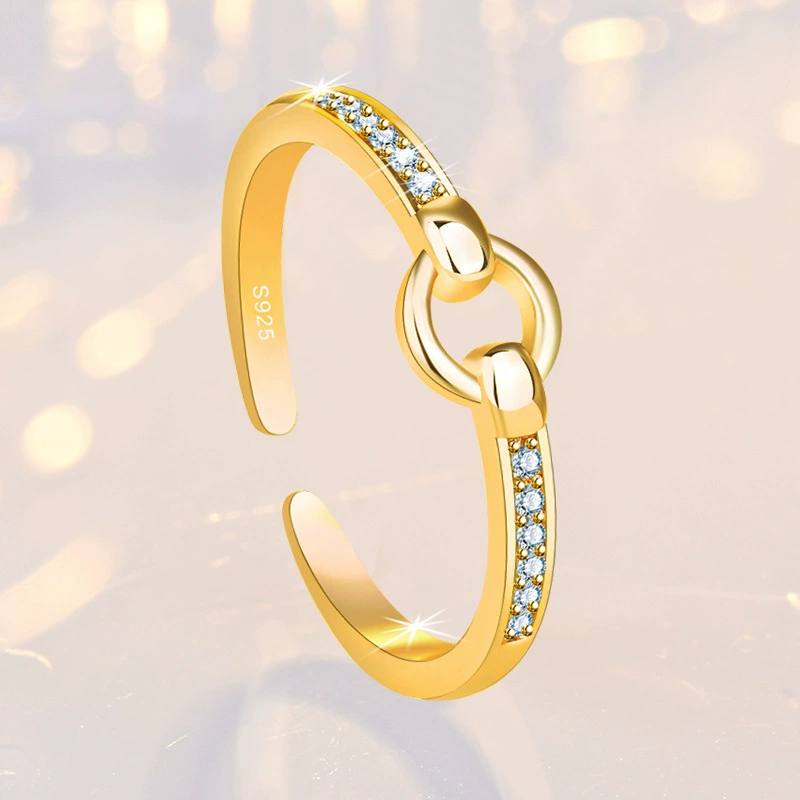 Кольцо с камнем-инlays Zircon, модное кольцо, дизайнерский аксессуар, простой и элегантный дизайн, тренд сезона