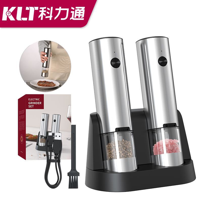 ODM personalizado batería de litio transfronteriza recargable sal rosa dos paquetes amoladora de pimienta eléctrica juego