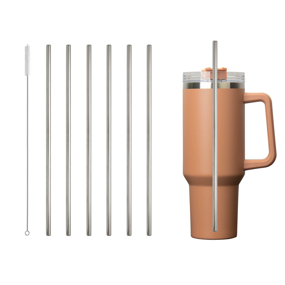 Термокружка для автомобиля Amazon 40 унций с соломинкой, особо большой объем, из нержавеющей стали 304, с набором соломинок