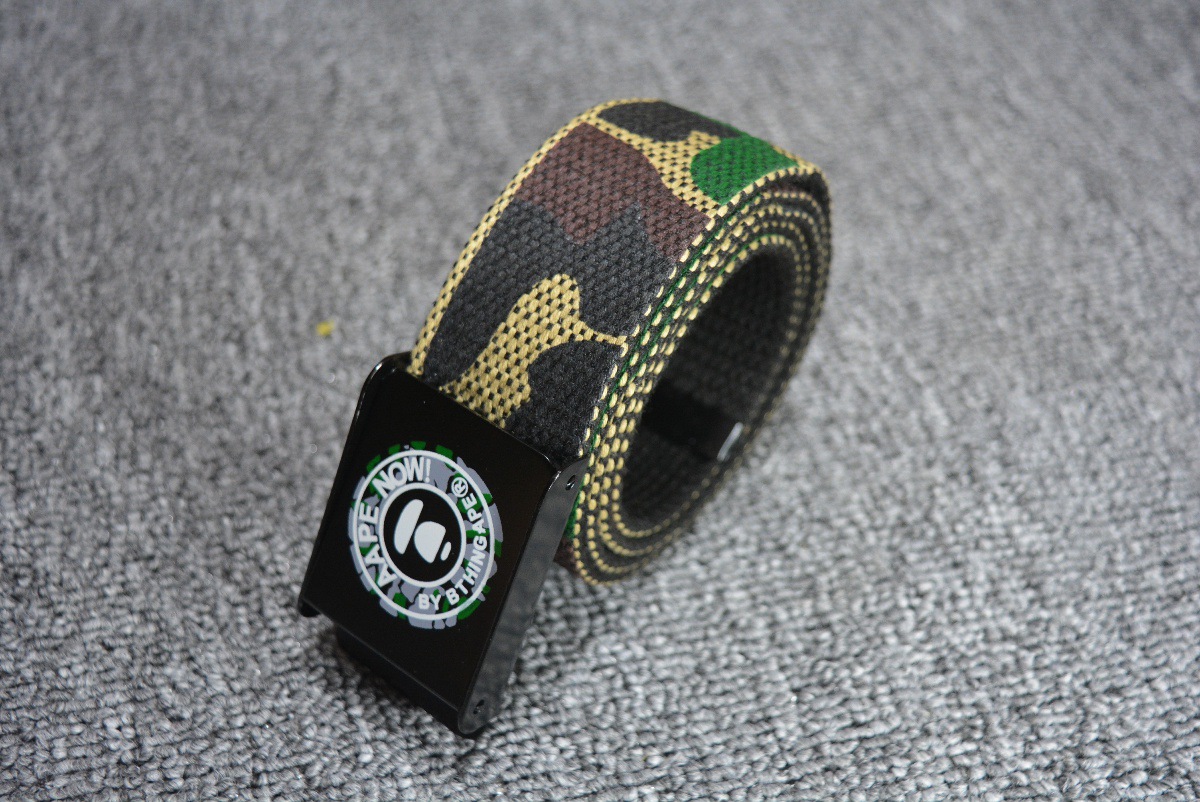 香港It新潮品牌Aape Ape头腰带新款帆布休闲百搭青年学生男腰带