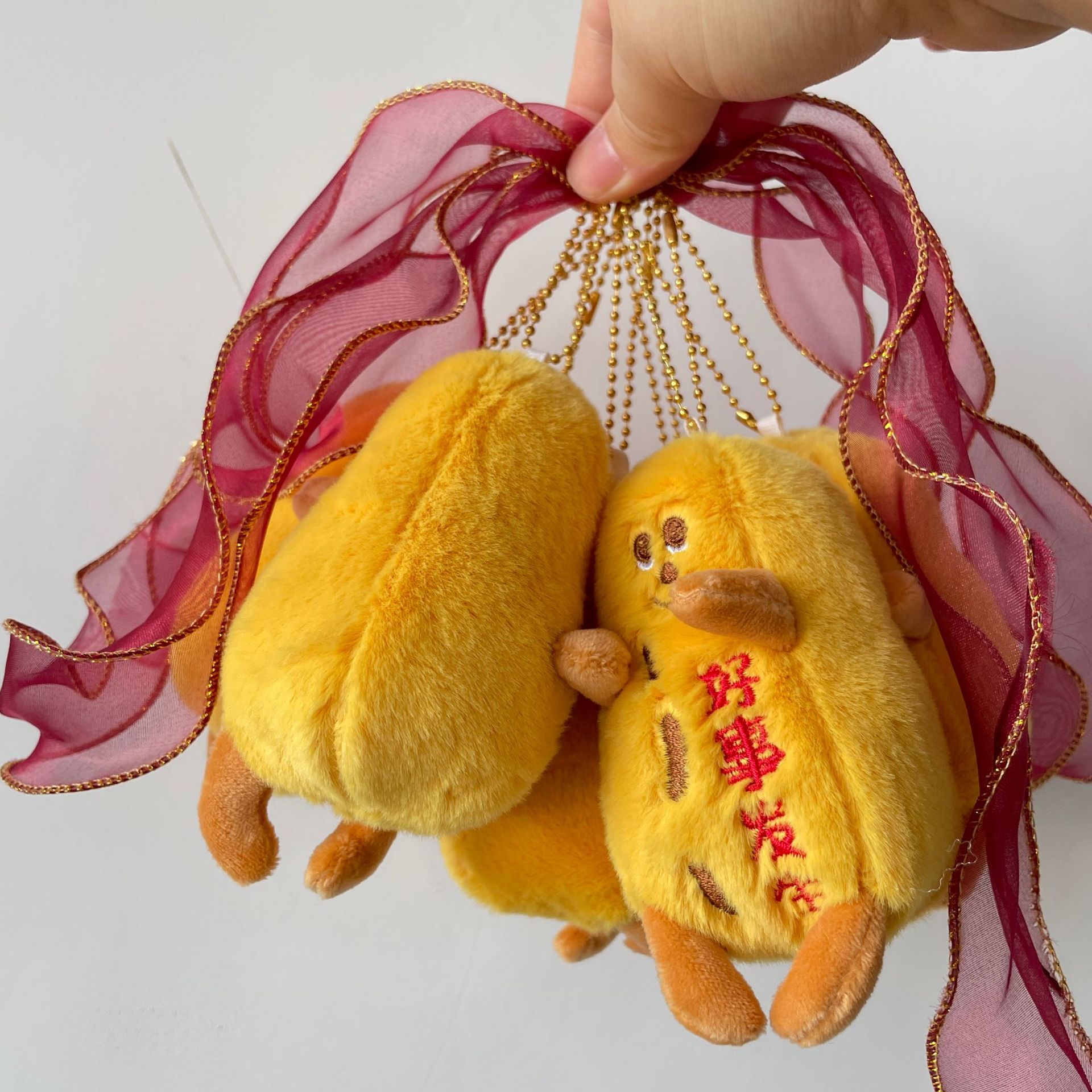 Plush doll creative good things happen keychain female exquisite cute school bag pendant couple GJ127