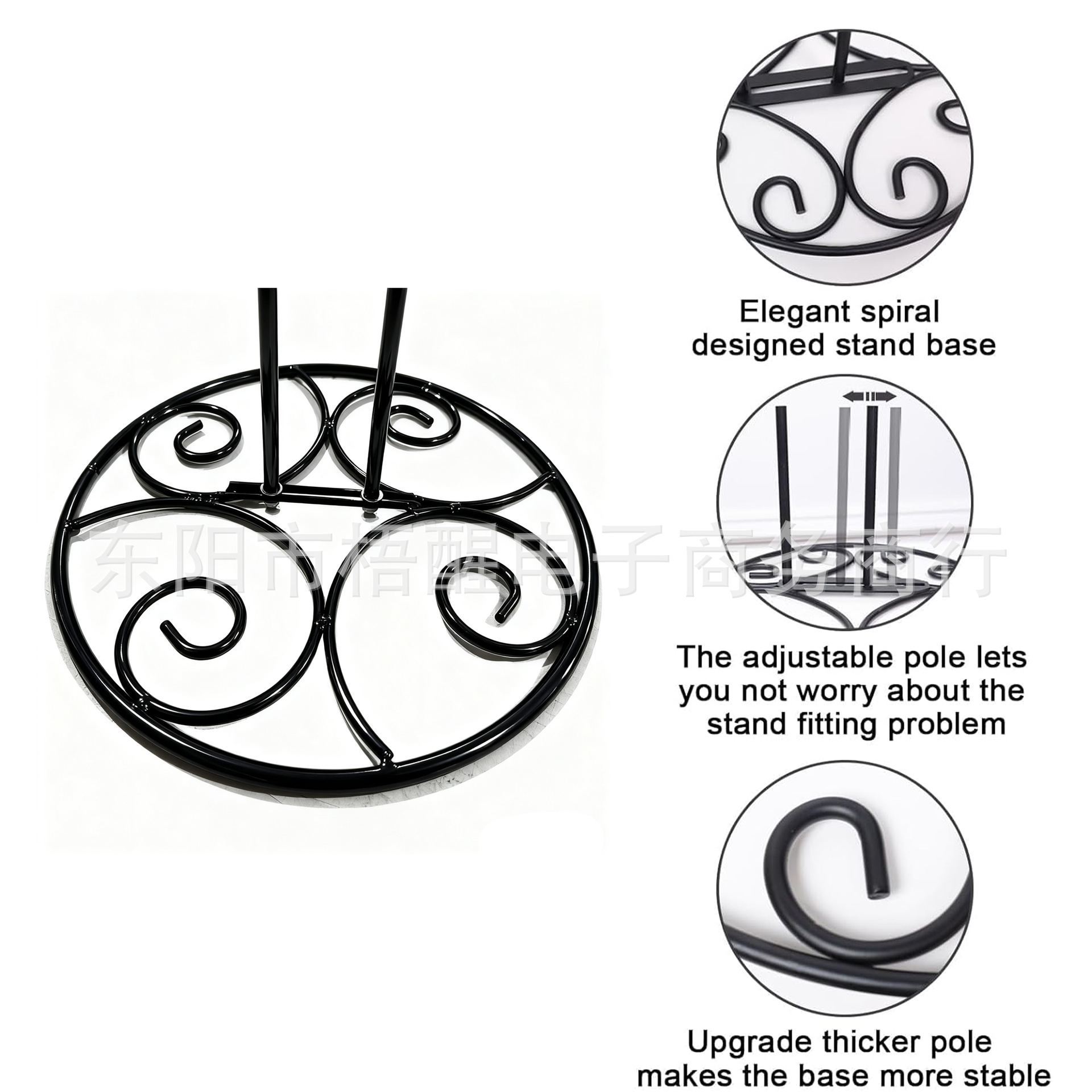 厂家现货供应花园旗帜铁架子底座旗杆配防风夹子止滑弹簧扣