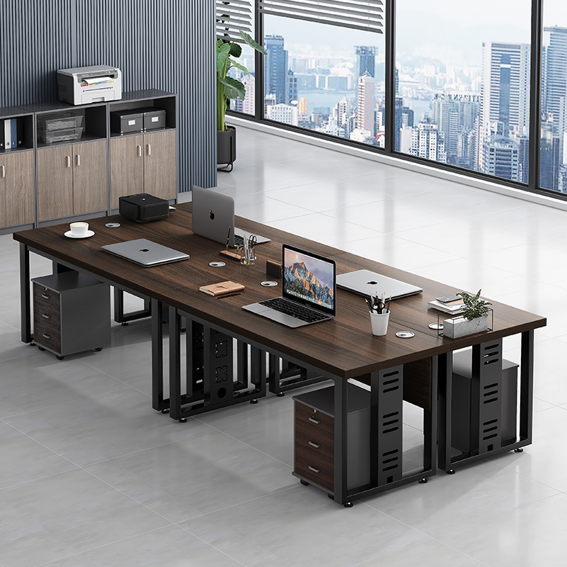 Escritorio de oficina simple Escritorio de personal moderno mesa de oficina y silla combinación 2/4/6 personas Escritorio de oficina Mesa de computadora financiera