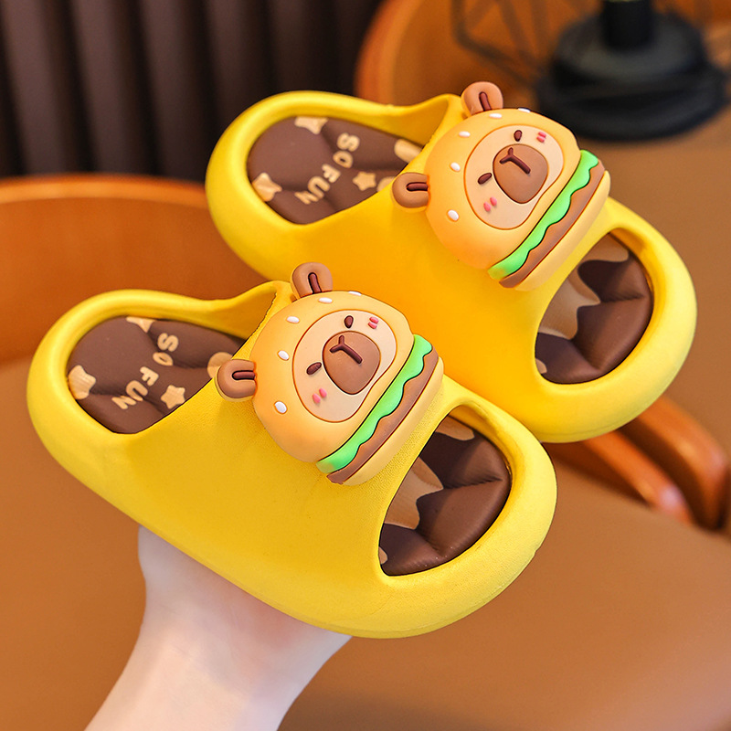 Capibara verano niños zapatillas de baño para niños niñas y niños lindos baños interiores para padres e hijos zapatillas de bebé