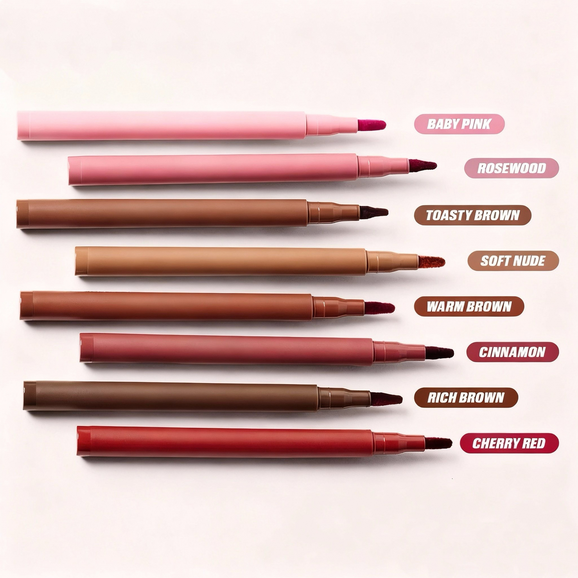 High-Quality In-Stock Cross-Border No-Brand Liquid Lip Liner Lipstick Waterproof Long-Lasting Non-Fading Lip Liner Pen Lipliner