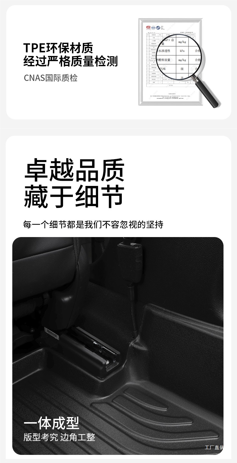 Tpe Car Floor Mats for Specific Models, New and Old Models, One-Piece Molded Interior Full Surround Wire Loop Carpet Peihui