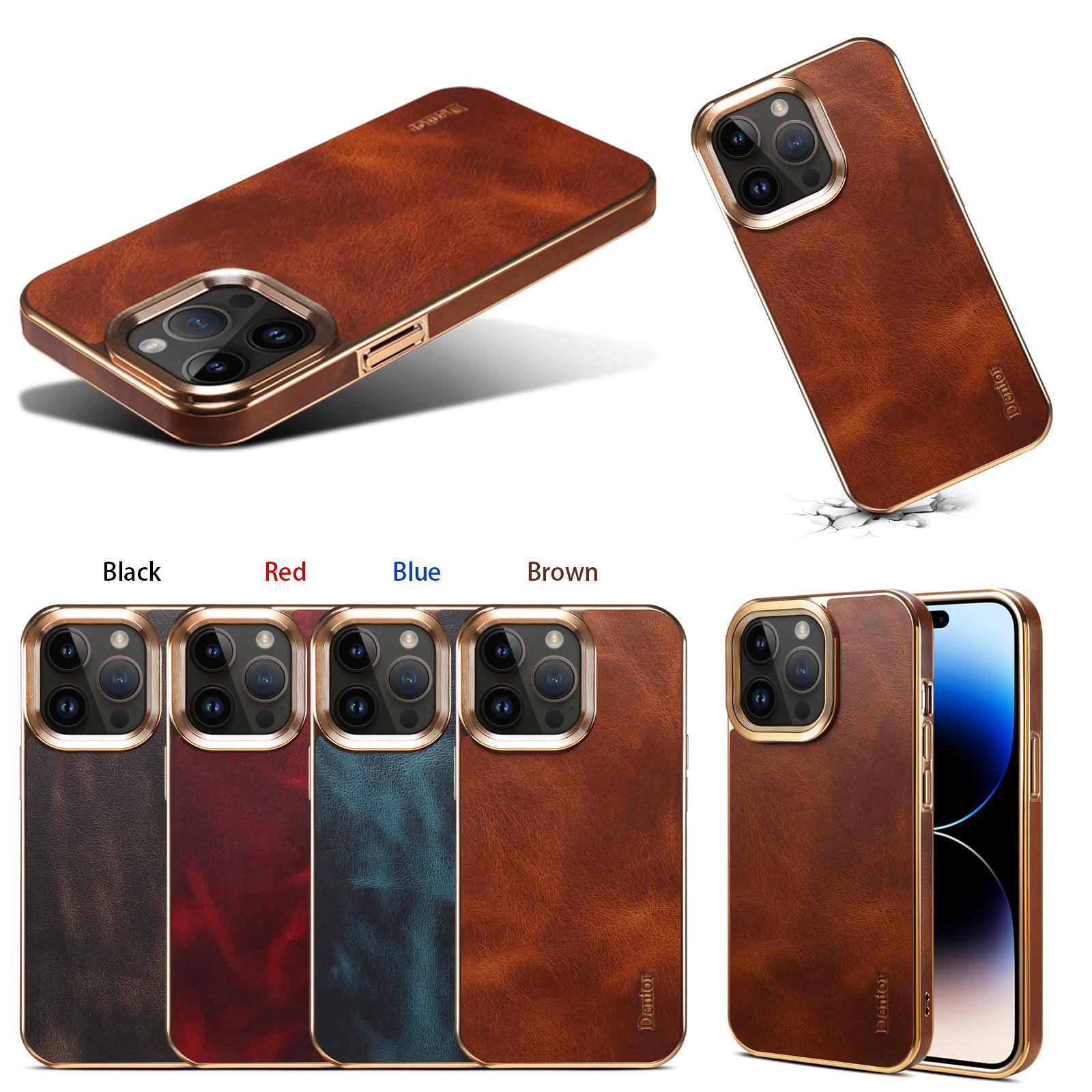 Ốp lưng da dầu iPhone 15 Pro Max kèm giá đỡ và túi đựng thẻ phong cách doanh nhân — [Da bò sáp dầu da đen] ◆ Quy trình mạ điện, [Da bò sáp dầu da xanh] ◆ Quy trình mạ điện, [Da bò sáp dầu da nâu] ◆ Quy trình mạ điện, [Da bò sáp dầu đỏ tía] ◆ Quy trình mạ điện chi tiết 19