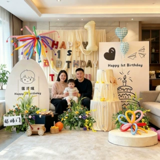 男孩周岁生日布置装饰氛围感宝宝百日宴家庭版韩系ins背景墙kt板