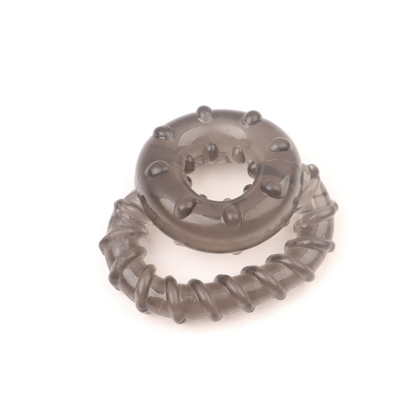 TPE Locking Penis Ring with Double Lock and Textured Spikes for Delay — detail image 3