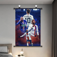 ZB6M批发足球内马尔海报巴黎圣日耳曼球星杯客厅贴纸寝室墙纸装饰