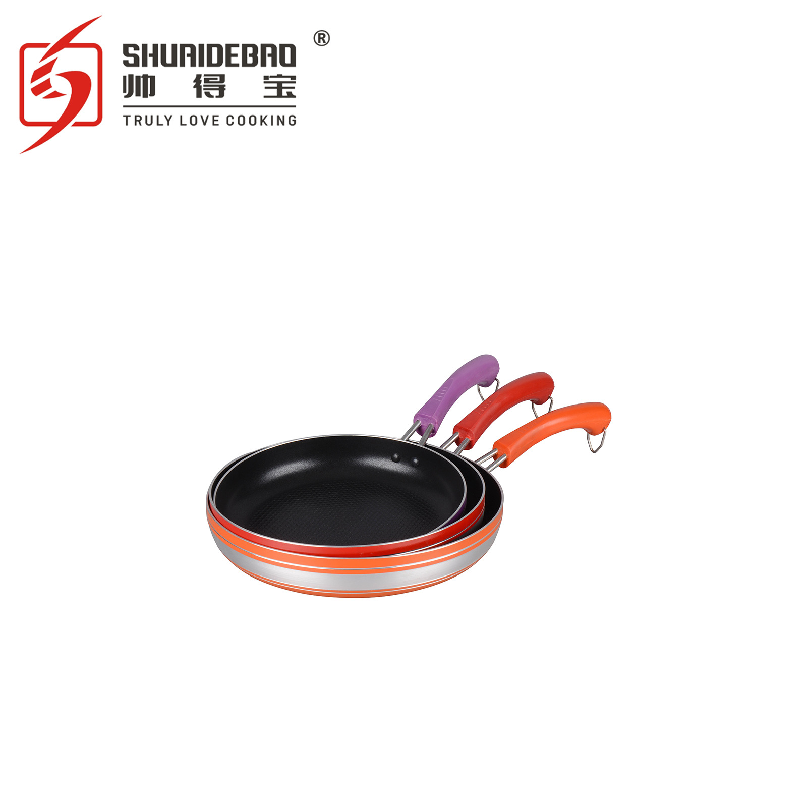 [20-28cm] Mini color sartén antiadherente anti-escaldado doble fondo sartén conjunto de cinco piezas sartén