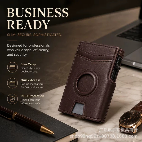 In-Stock Cross-Border Airtag Aluminum Wallet Short Style Men's Multi-Card Slot Magnetic Bank Card Holder Anti-Theft Wallet