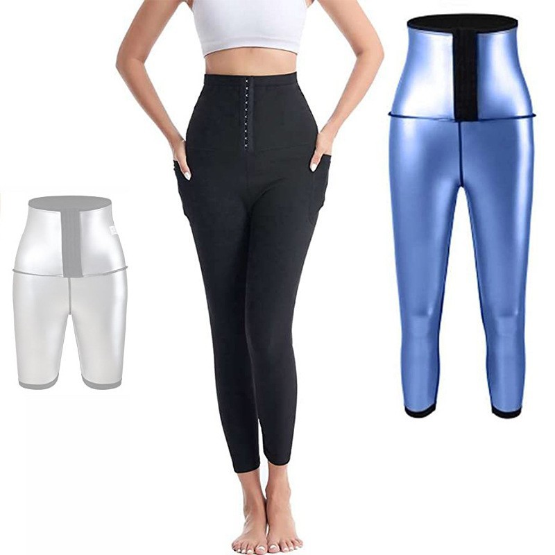 Pantalones de cintura alta abotonados, pantalones de cuero que levantan las caderas sin costuras