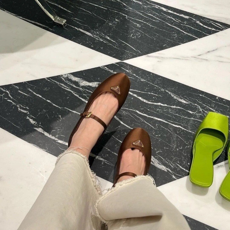 Sheepskin Version ~ Triangular Buckle Genuine Leather Soft-soled Mary Jane Flats for Women, Buckle Flats, Ballet Shoes, Scoop Shoes