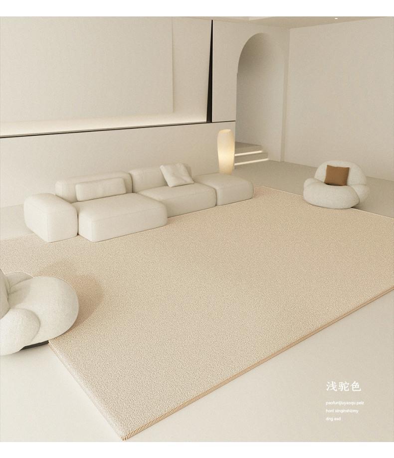 Winter Cream Style Living Room Carpet Thickeneded Plush Accessible Luxury High-End Coffee Table Blanket Pure Color Bedroom Floor Mat Wipeable and Washable