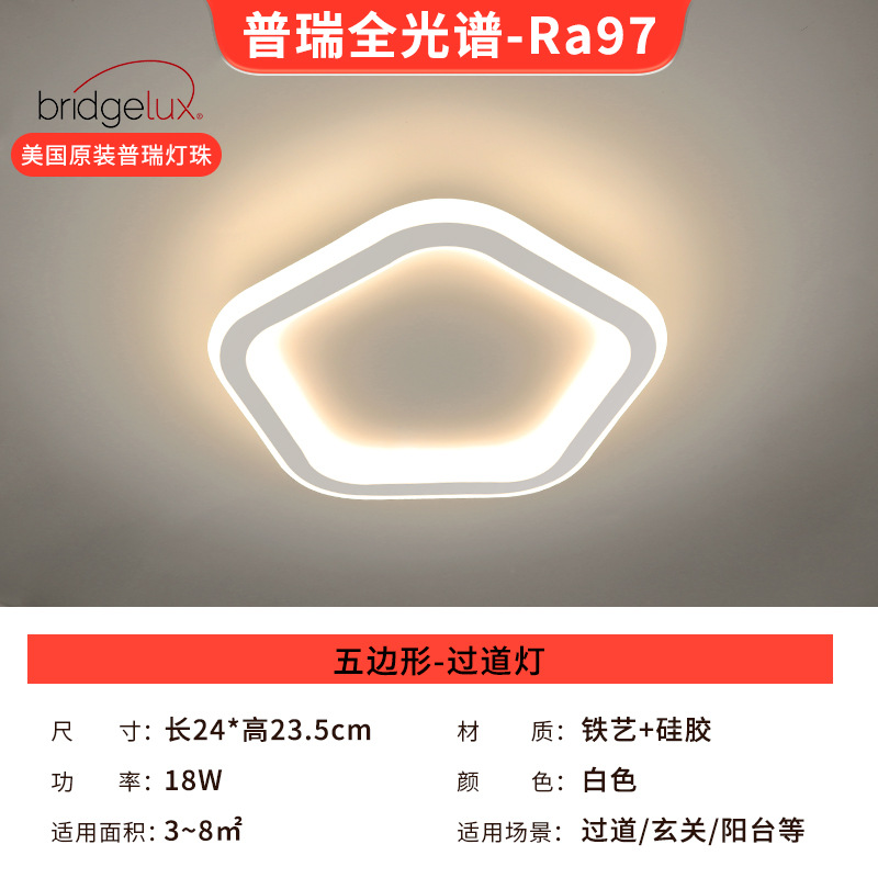 Lámpara de techo de pasillo moderna simple de espectro completo inteligente de protección de ojos en el corredor de la casa lámparas de balcón lámparas de decoración doméstica Zhongshan