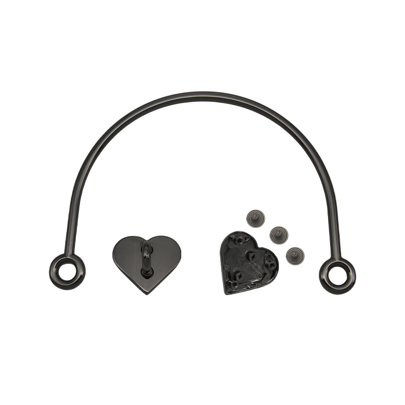 Mango semicircular con puente de arco en forma de corazón paquete desmontable bolsa accesorios de hardware bolsa mango de metal accesorios de mano image 5