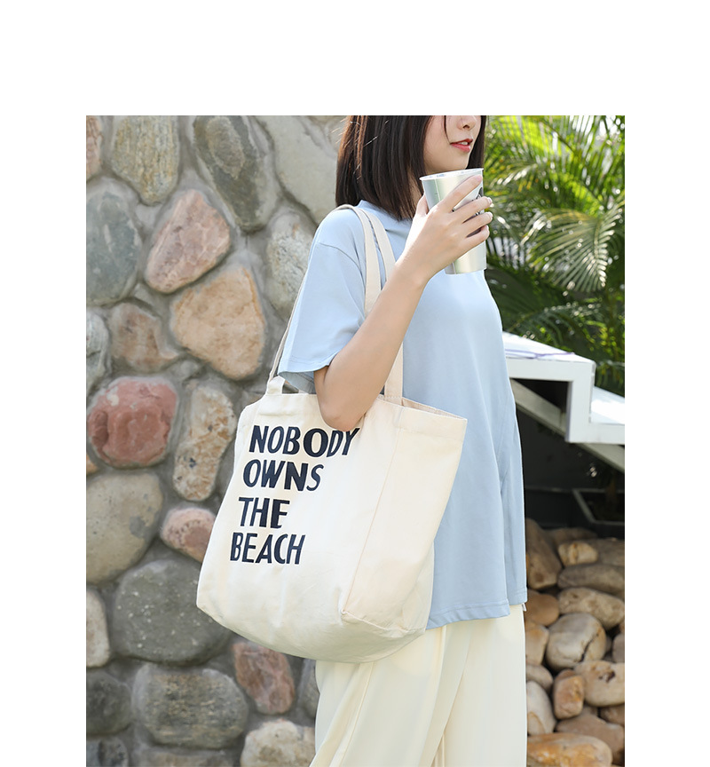 Women's Large Canvas Letter Basic Open Canvas Bag display picture 2