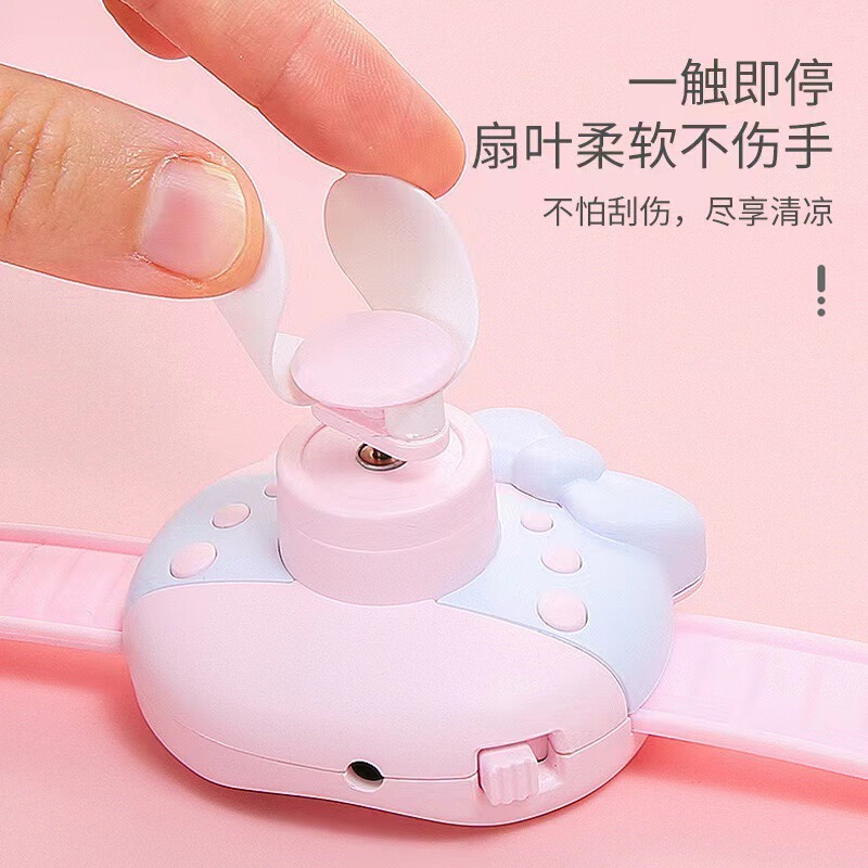 KT 猫ミニ時計ファンかわいい漫画学生子供 USB 充電式ポータブル便利な小型ファン-61|undefined